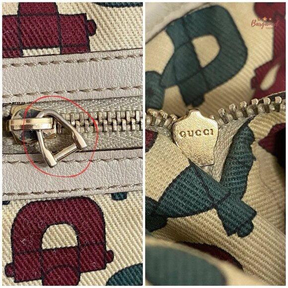 Authentic GUCCI Cream Guccissima Monogram Leather Pelham Large Shoulder Bag - Picture 10 of 13